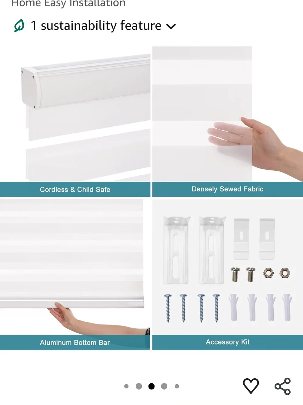 Zebra Window Roller Shade - White